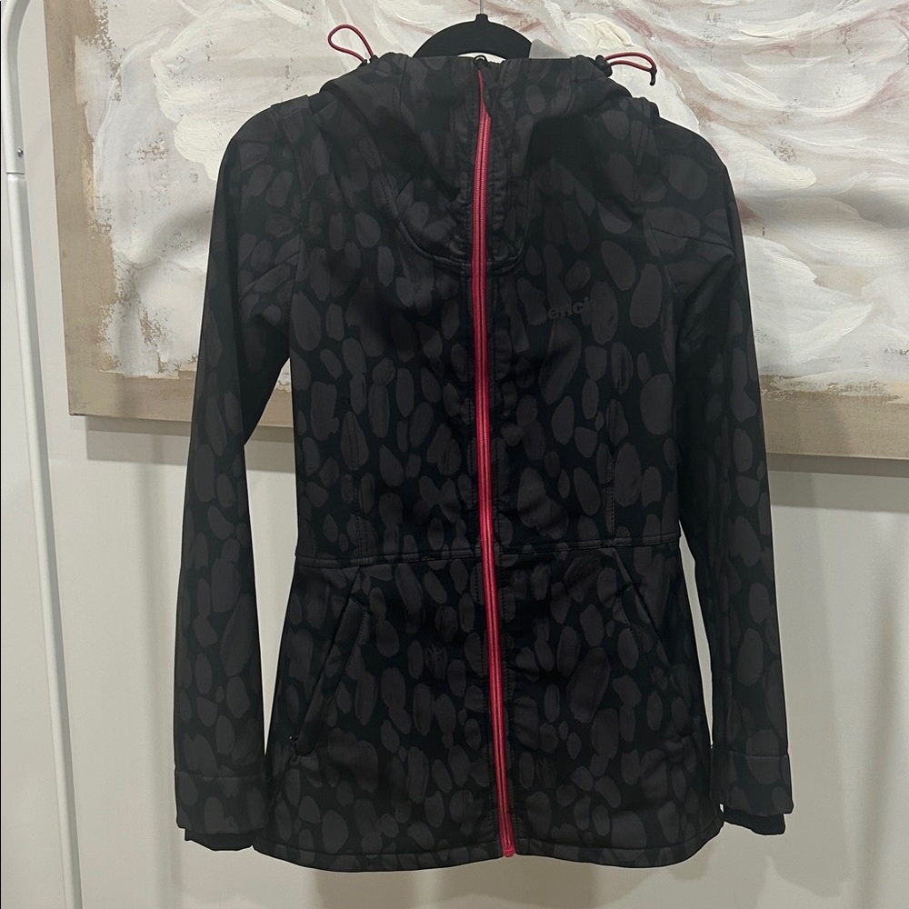 Bench Black and Gray Ski Jacket with Pink Accents
